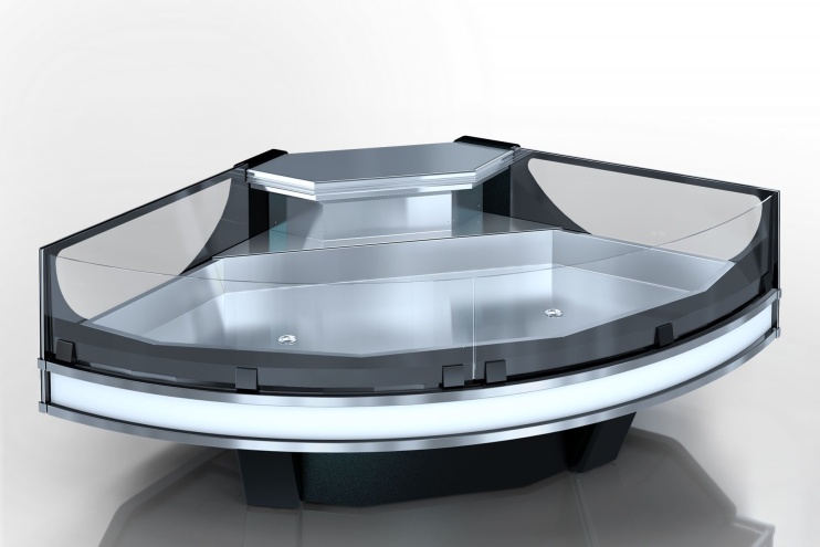 Неутрална витрина за риба и морски дарове MISSOURI COLD DIAMOND NC 125 ICE SELF – ъглов модул